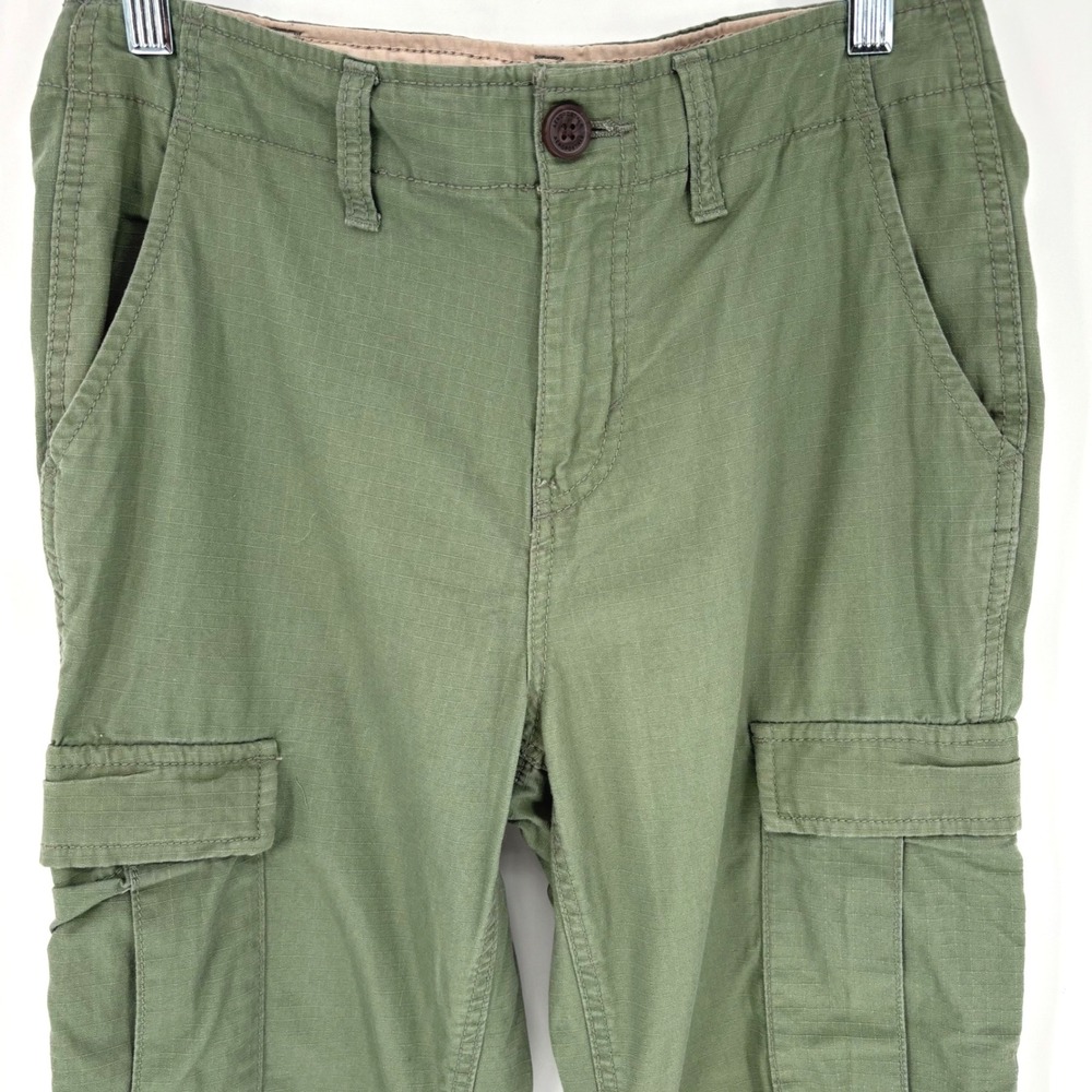 Aeropostale Womens Relaxed Cargo Pants Olive Green Ripstop Cotton Size 27/28